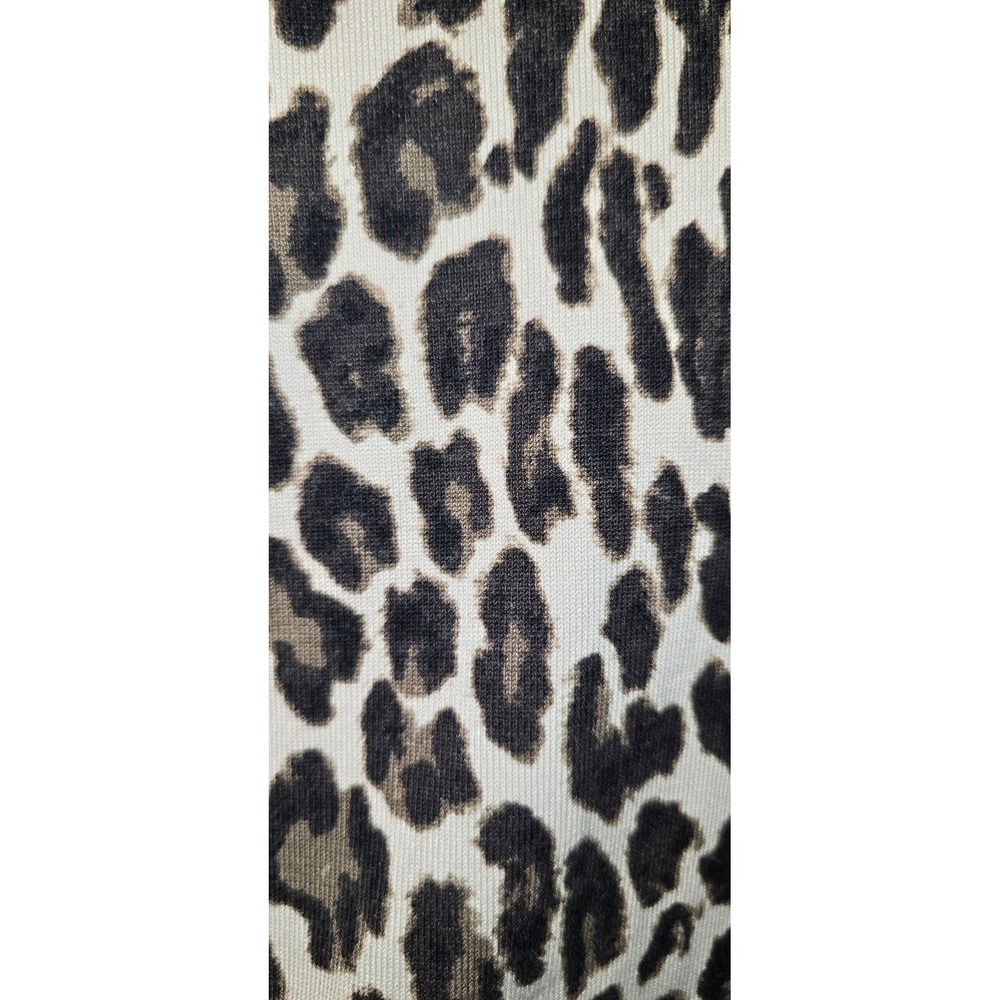 Chaus Womens XL Leopard Print Cowl Neck Silk Blend Short Sleeve Knit Sweater Top - Picture 3 of 5